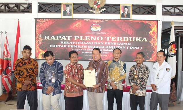 KPU Sukoharjo Kunci Data Pemilih Triwulan II 2026 : 703 Ribu Pemilih Masuk Daftar !